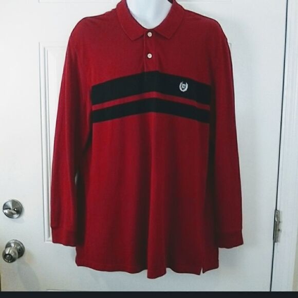 Chaps Other - (3/$20) Chaps long sleeve red and blue polo shirt